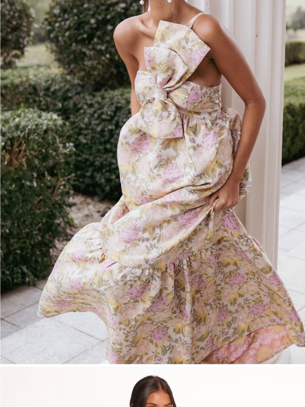 Petal & Pup Pastel Floral Maxi Dress in Pink and Cream